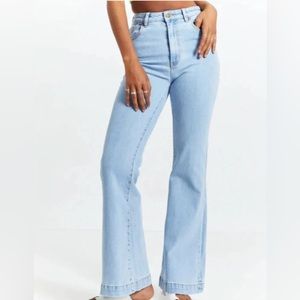 Rolla’s Eastcoast High Rise Flare Jeans Cloud Blue Organic (light Blue)Sz 30 NWT